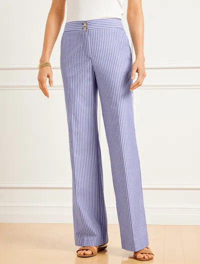 Talbots Misses -  Greenwich Pants - Lawn Stripe - Blue/white - 16 - 100% Cotton In Blue,white