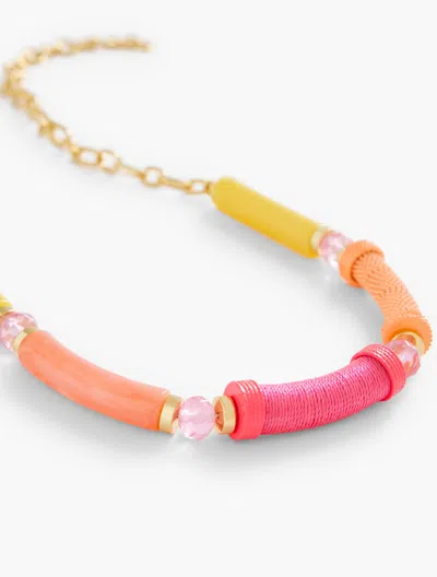 Talbots Mixed Media Tubular Necklace - Camellia Rose/gold - 001  In Camellia Rose,gold