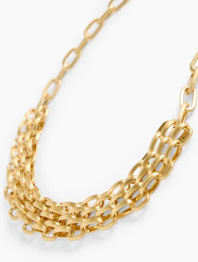 Talbots Mixed Panther Chain Necklace - Brushed Gold - 001