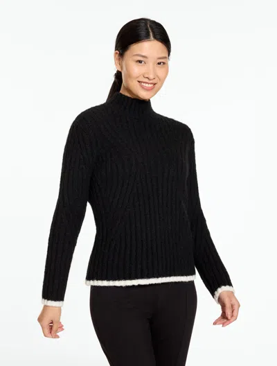 Talbots Mockneck Sweater - Black - Xs