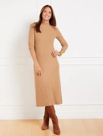 Talbots Mockneck Sweater Dress - Toasted Coconut - X