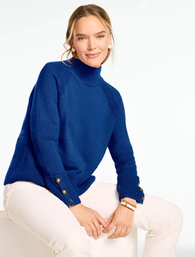 Talbots Mockneck Sweater - Rich Navy Blue - Xs