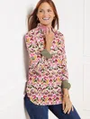 Talbots Misses - Modern Classic Shirt - Botanical Garden - Ivory - Xs - 100% Cotton  In Ivory