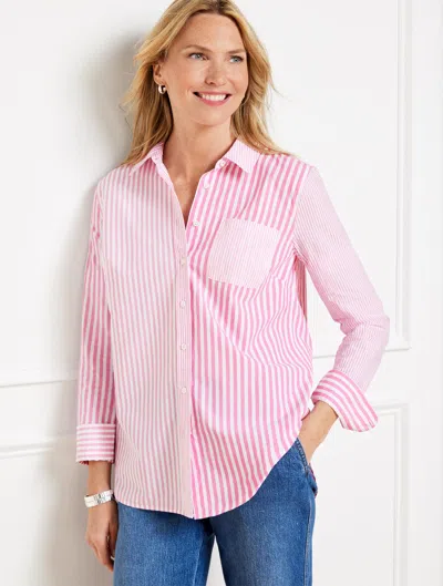 Talbots Misses - Modern Classic Shirt - Mixed Stripe - White - Xs - 100% Cotton
