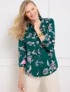 Talbots Plus Petite - Modern Classic Shirt - Ornate Jacobean - Spruced Up - 3x - 100% Cotton  In Spruced Up