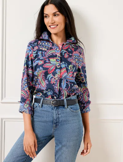 Talbots Plus Petite - Modern Classic Shirt - Stately Paisley - Ink - 2x - 100% Cotton