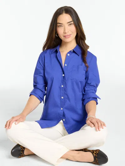 Talbots Modern Classic Shirt - Clematis Blue - Xs - 100% Cotton
