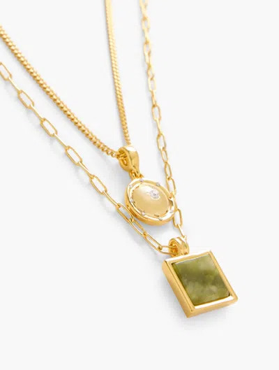 Talbots Modern Layered Pendant Necklace - Loden Frost/gold - 001