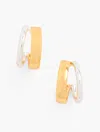 Talbots Modern Mixed Hoop Earrings - Gold/silver - 001