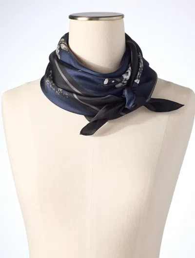 Talbots Moonlight Floral Square Scarf - Blue - 001