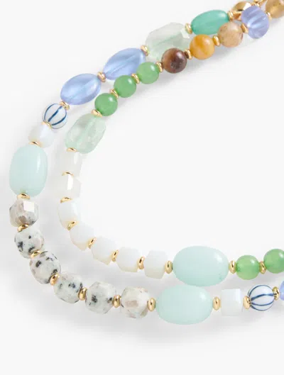 Talbots Morning Dew Beaded Necklace - Light Jade - 001  In Green