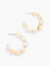 Talbots Mother-of-pearl Beaded Hoop Earrings - Ivory/gold - 001