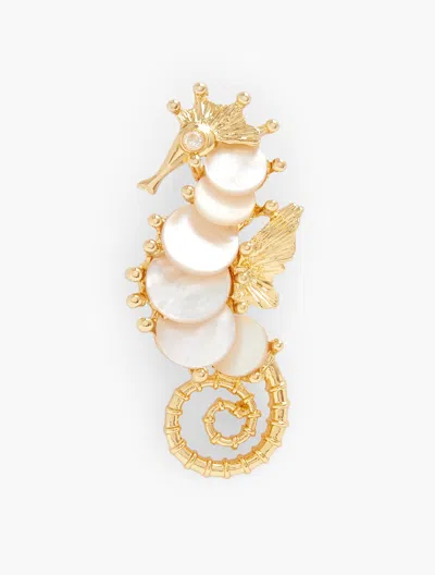 Talbots Mother-of-pearl Seahorse Brooch - Ivory/gold - 001