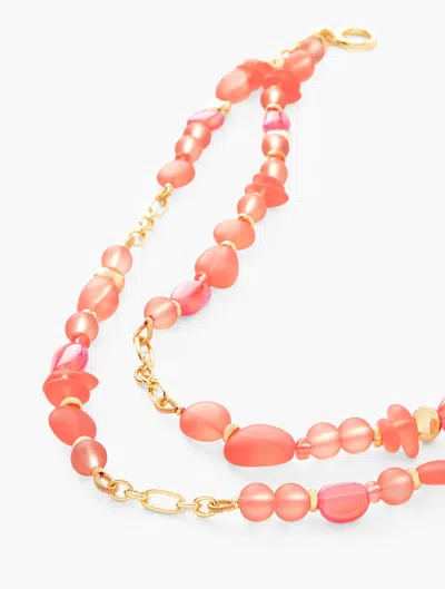 Talbots Multi Sea Glass Necklace - Radiant Coral/gold - 001  In Pink