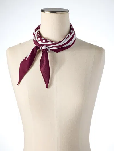 Talbots Mystic Dot Diamond Scarf - Rich Burgundy - 001