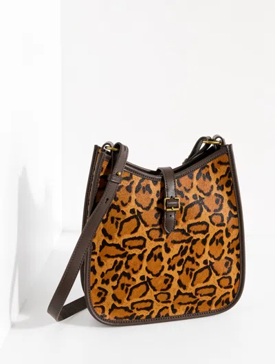 Talbots Nadine Calf Hair Saddle Bag - Dark Brown - 001