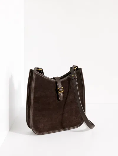 Talbots Nadine Suede Saddle Bag - Dark Chocolate - 001