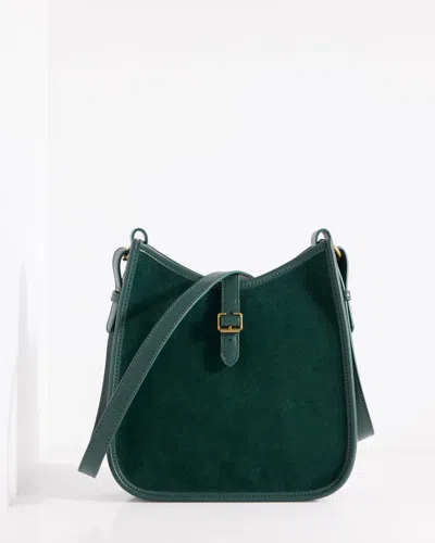 Talbots Nadine Suede Saddle Bag - Hunter - 001