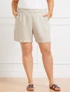 Talbots Nantucket Washed Linen Paperbag Shorts - Flax Oatmeal - 2x
