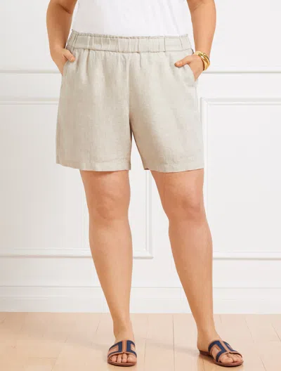 Talbots Nantucket Washed Linen Paperbag Shorts - Flax Oatmeal - 2x