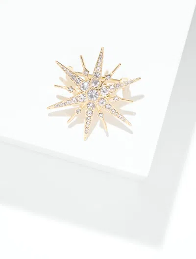 Talbots North Star Brooch - Clear Crystal/gold - 001  In Clear Crystal,gold