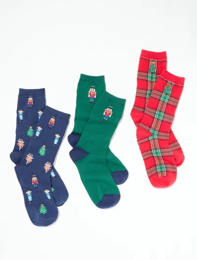 Talbots Nutcracker Trouser Socks 3-pack Gift Set - Ink - 001  In Multi