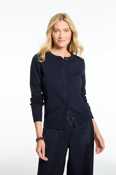 Talbots Occasion Crewneck Cardigan Sweater - Blue - Xs