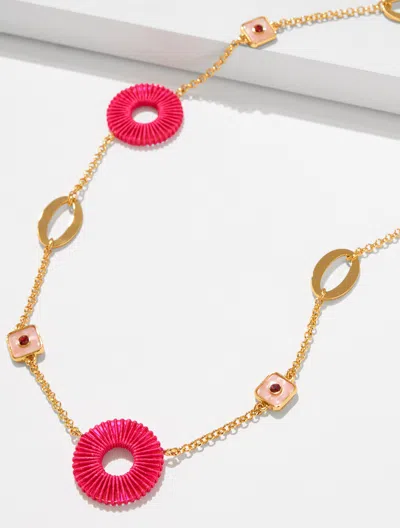 Talbots Ocean Sands Necklace - Raspberry/gold - 001