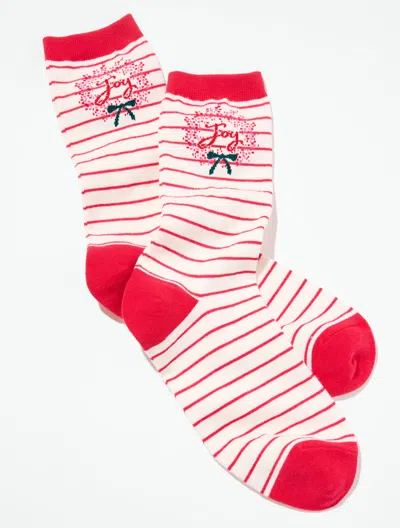 Talbots Oh Joy Wreath Trouser Socks - Ivory - 001  In Multi