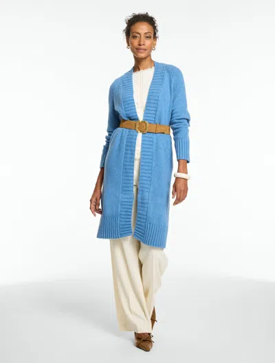 Talbots Open Front Duster Cardigan Sweater - Coastline Blue - Xs