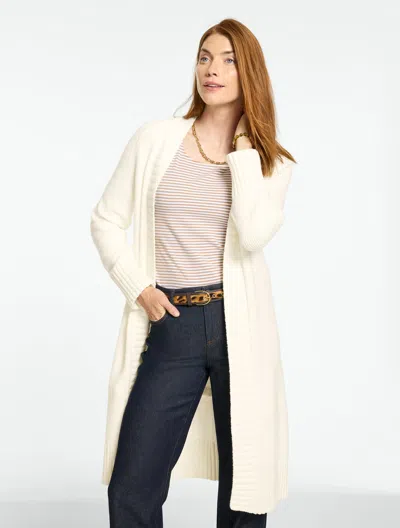 Talbots Open Front Duster Cardigan Sweater - Ivory - Xs