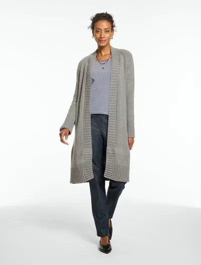 Talbots Open Front Duster Cardigan Sweater - Mid Grey Heather - Xs