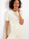 Talbots Open Stitch Crewneck Sweater - Ivory - 3x  In Ivory