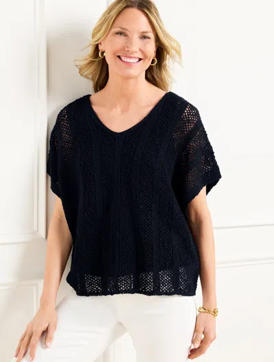 Talbots Open Stitch Top - Blue - Xs/s