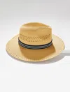 Talbots Open Weave Straw Hat - Natural/blue - 001  In Multi