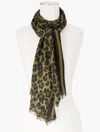 Talbots Opulent Ocelot Oblong Scarf - Burnt Olive - 001  In Brown