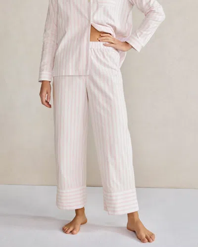 Talbots Organic Cotton Flannel Striped Pajama Pants - Lilac/white - Xs  In Lilac,white