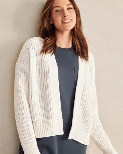 Talbots Organic Cotton Linen Shaker Stitch Cardigan Sweater - Ivory - Xl