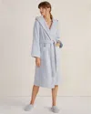 Talbots Organic Cotton Ribbed Terry Hooded Robe - Serenity Blue - Xl