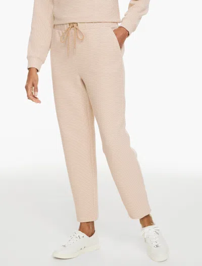 Talbots Ottoman Rib Taper Leg Pants - Stripe - Sesame/white - Large