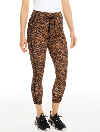 Talbots Out & About Capri Leggings - Dreamy Leopard - Black/brown - Xs  In Black,brown