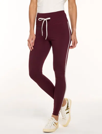 Talbots Out & About Leggings - Side Stripe - Rich Burgundy - Xs