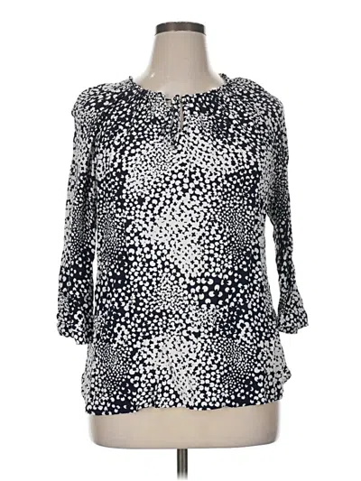 Pre-owned Talbots Outlet 3/4 Sleeve Blouse In Black