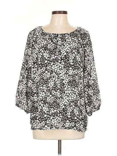 Pre-owned Talbots Outlet 3/4 Sleeve Blouse In Black