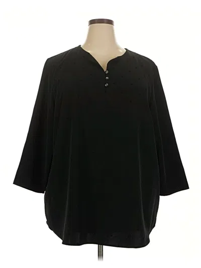 Pre-owned Talbots Outlet 3/4 Sleeve Blouse In Black