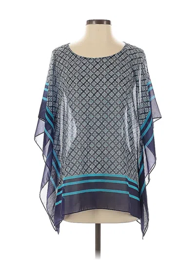 Pre-owned Talbots Outlet 3/4 Sleeve Blouse In Blue