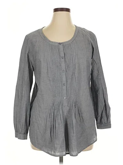 Pre-owned Talbots Outlet 3/4 Sleeve Blouse In Gray