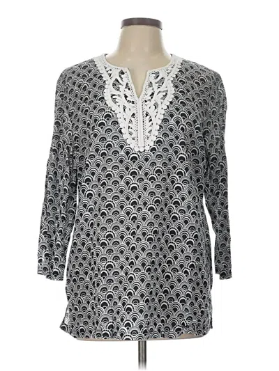 Pre-owned Talbots Outlet 3/4 Sleeve Blouse In Gray