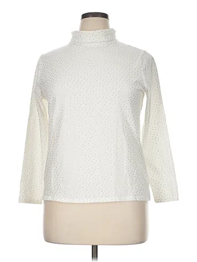 Pre-owned Talbots Outlet 3/4 Sleeve Blouse In Ivory