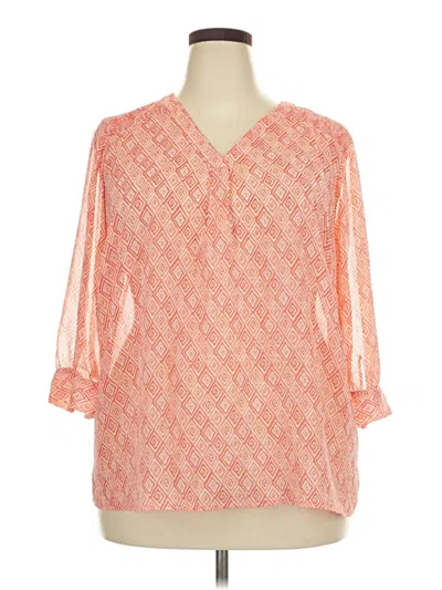 Pre-owned Talbots Outlet 3/4 Sleeve Blouse In Orange